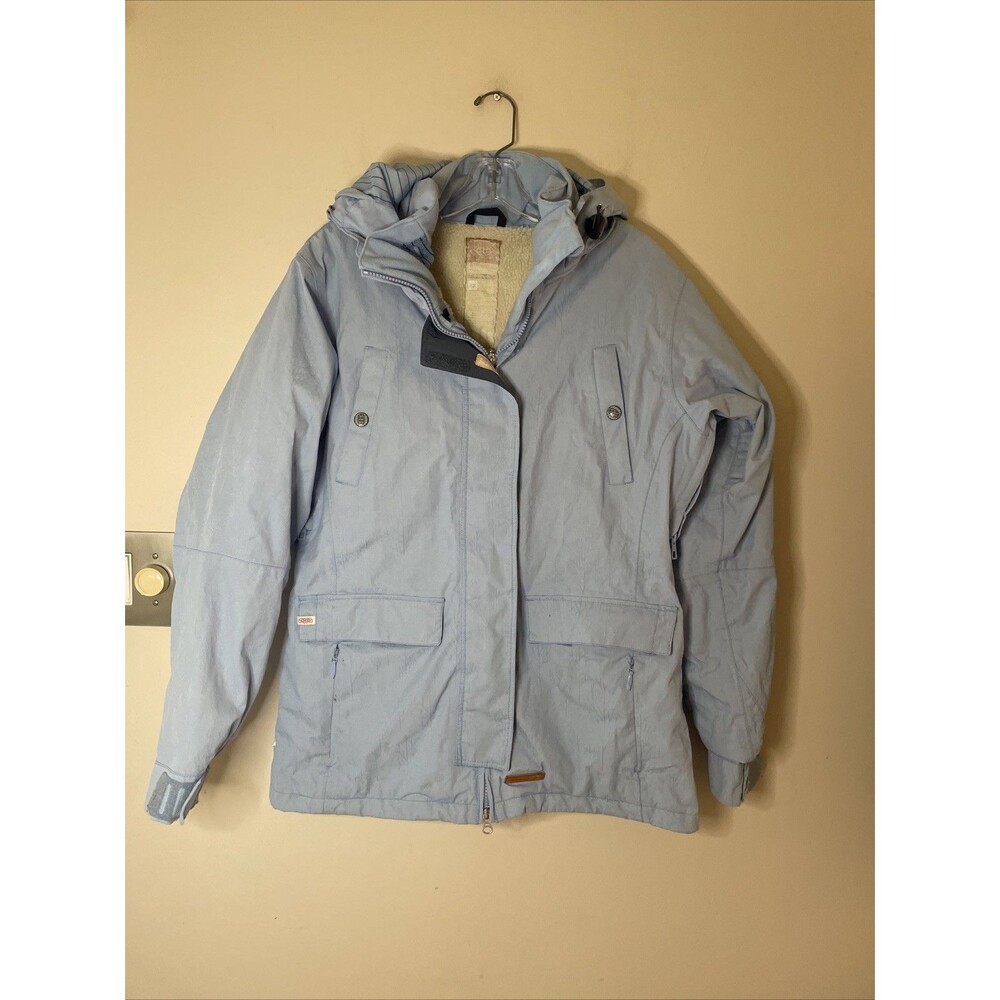 Foursquare Snowboard Jacket Women Medium Light Blue Ski Snow Winter Cool Design